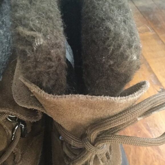 Sorel Badger Kids Snow Rain Boots Brown Lace Up - Picture 6 of 15
